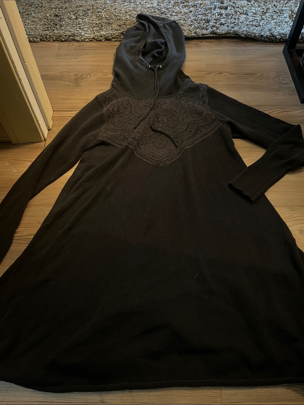 Prana Women’s Black Hooded Knit Dress